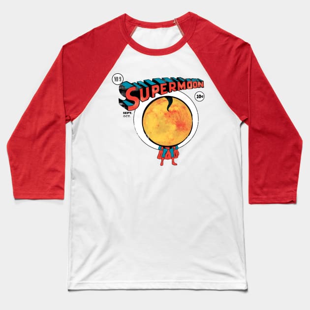 Supermoon Baseball T-Shirt by mainial